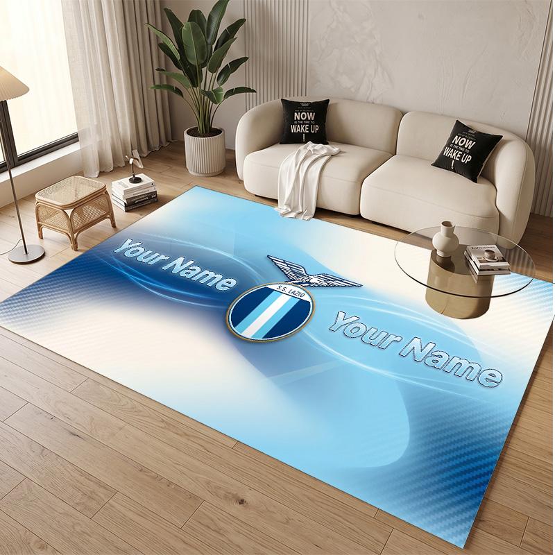 Personalized Crystal Velvet Carpet Lazio FC Pattern Non Slip Floor Rug