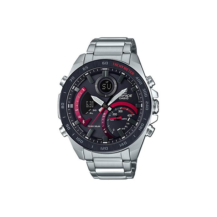 CASIO Men EDIFICE Black Watch ECB-900DB-1A ECB-900DB-1A Silver Strap
