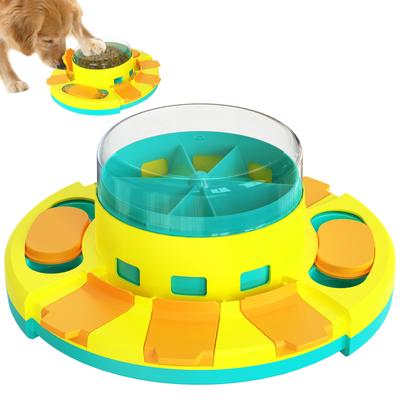 Jouets Puzzle pour Chien Press Distributeur Lent Jouets d'Enrichissement Interactifs pour animaux de compagnie pour Entraînement IQ de Chiot Bol Distributeur de Friandises Fuite de Nourriture