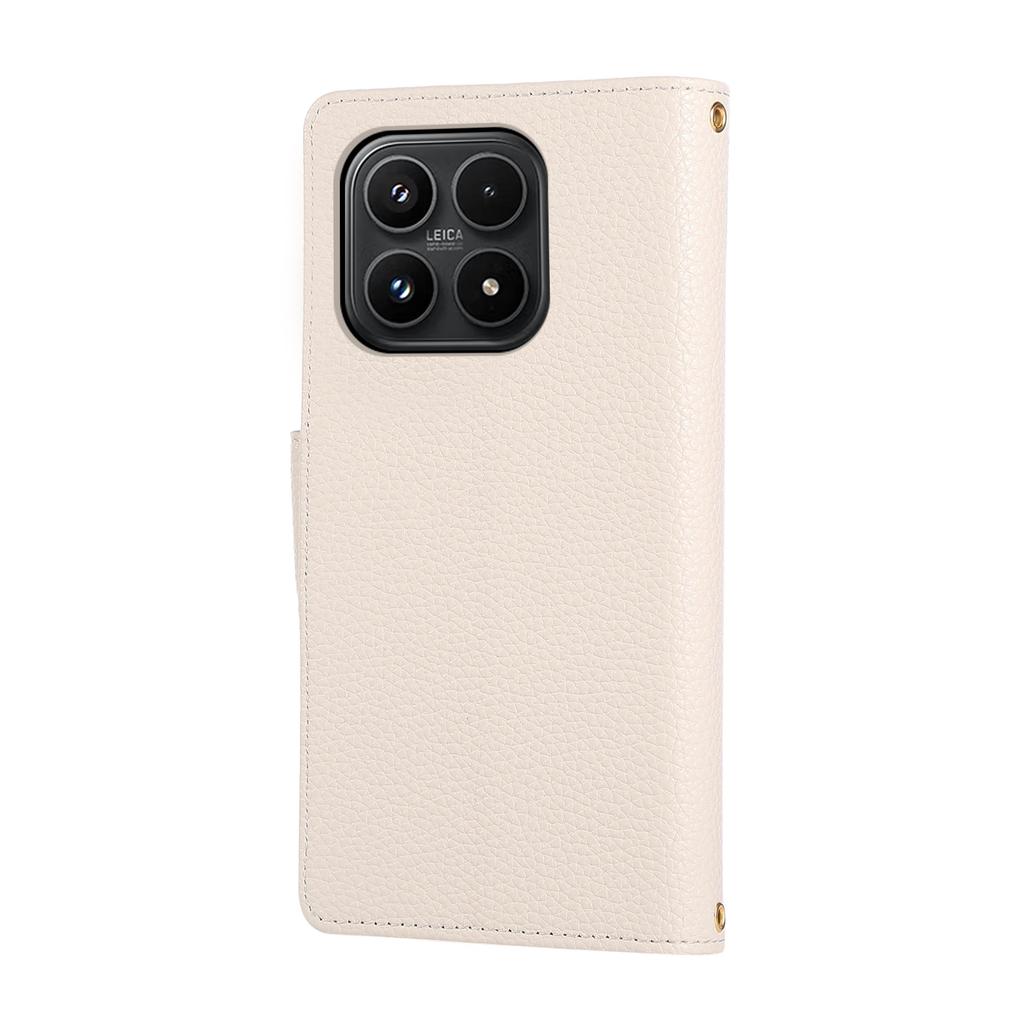 For Xiaomi 17 Case Zipper Wallet Leather Phone Cover with Wrist Strap
