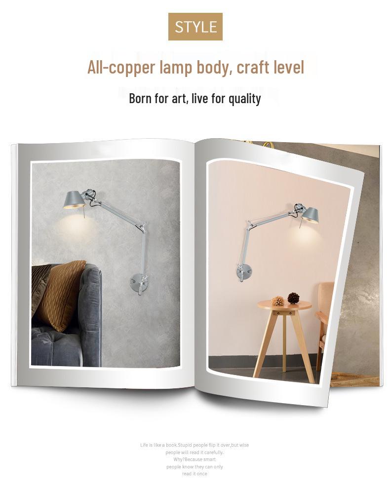 Adjustable Industrial Wall Lamp - Modern Rotatable Design for Bedroom & Living Room