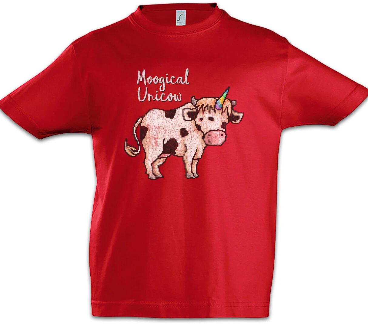 

Moogical Unicow Kids Boys T-Shirt Unicorn Fun Rainbow Cow Gamer Unicorn Cow- 160