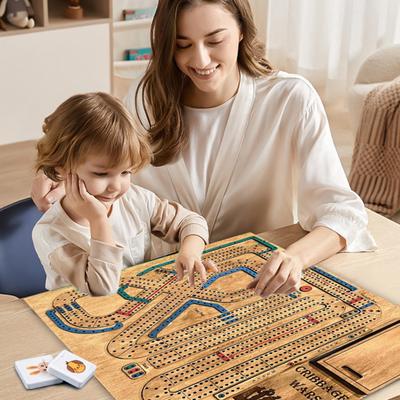 1/2 Sets Cribbage Wars Board Game Kids Adults Family Party Multiplayer Interactive Wooden Plastic Portable Continuous Cribbage Board Game Night