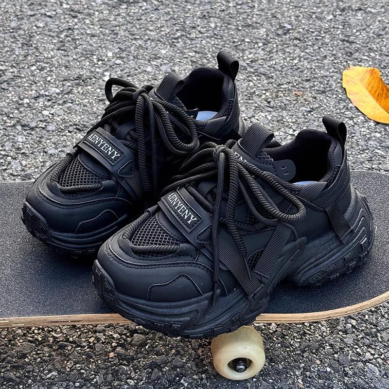 Daddy shoes women's 2025 new spring thick-soled heightening casual shoes muffin shoes little white shoes original design sense