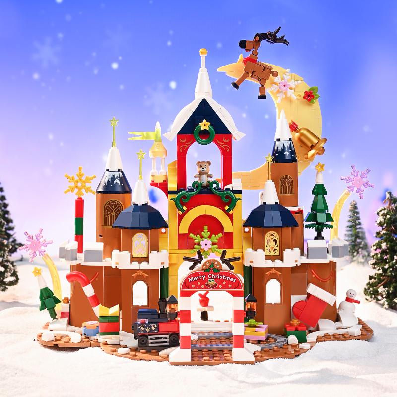 Keeppley Building Blocks Christmas Dessert Box Christmas Tree Hand-assembled Educational Toys Desktop Ornaments Model Gifts