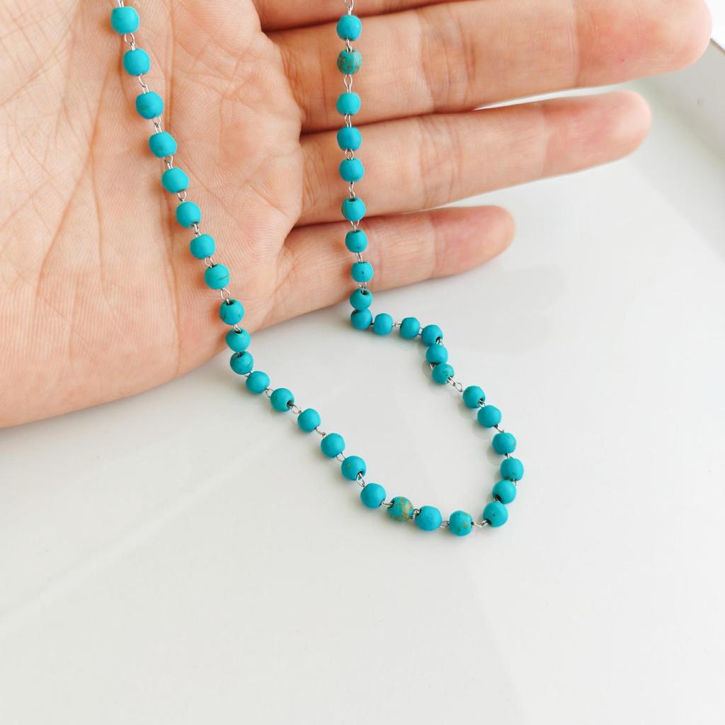 Artistic European American Style Turquoise Color Necklace - Stainless Steel Clavicle Chain