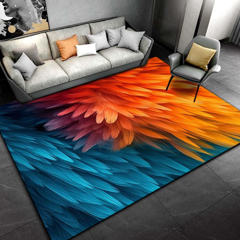 Alfombras de plumas de colores para dormitorio Alfombras cuadradas mullidas para el suelo Sala de estar Decoración del hogar Alfombras Alfombrilla suave de terciopelo Alfombra de área sonic