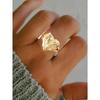 1pc Retro Style Fashion Simple Ring Vintage Bohemian Style Asymmetric Heart Design Fashionable All Match Simple Ring