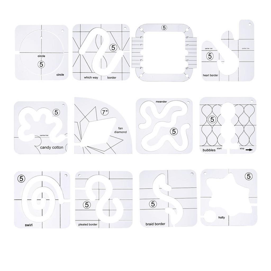 Quilting Template Sewing Ruler Acrylic Sewing Machine Template Rulers Tool for DIY Patchwork Special-shaped Sewing Ruler