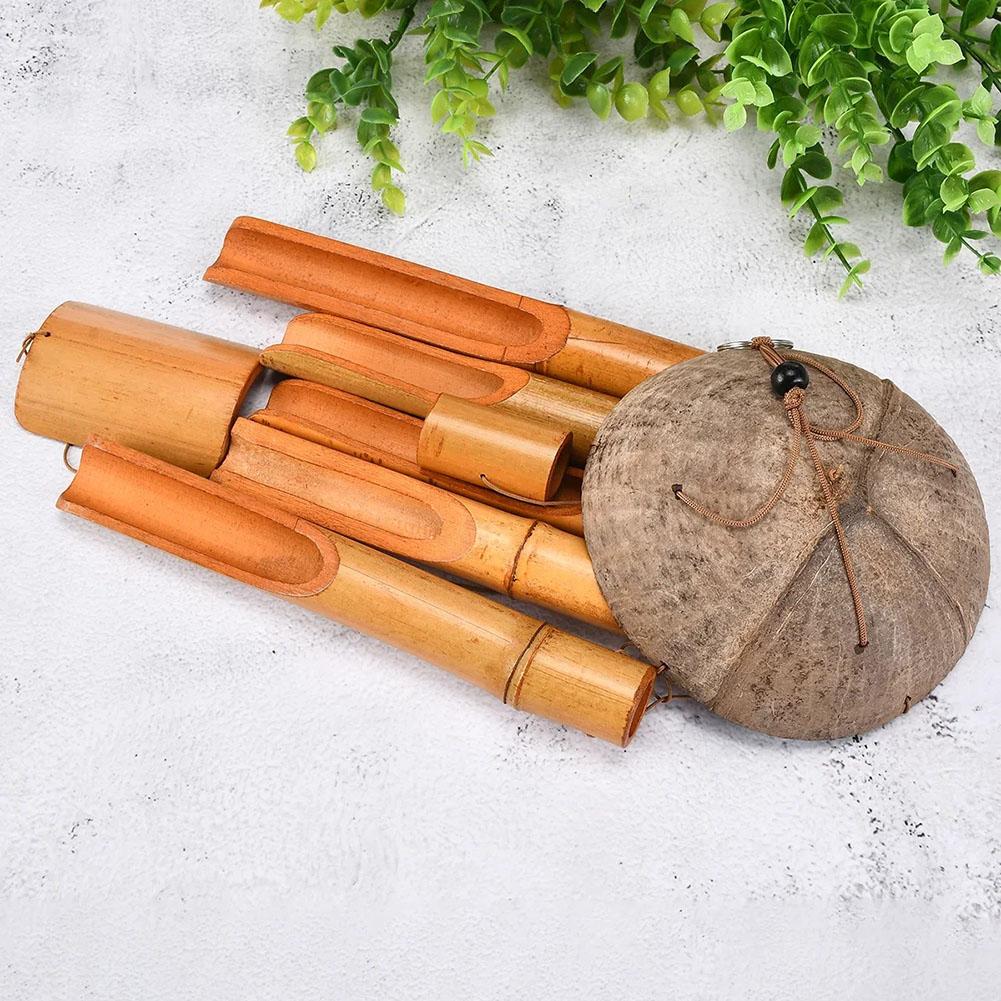 Handmade Coconut Shell Wind Chimes Decorative Chimes for Gardens and Patios Soothing Sounds for a Peaceful Atmosphere