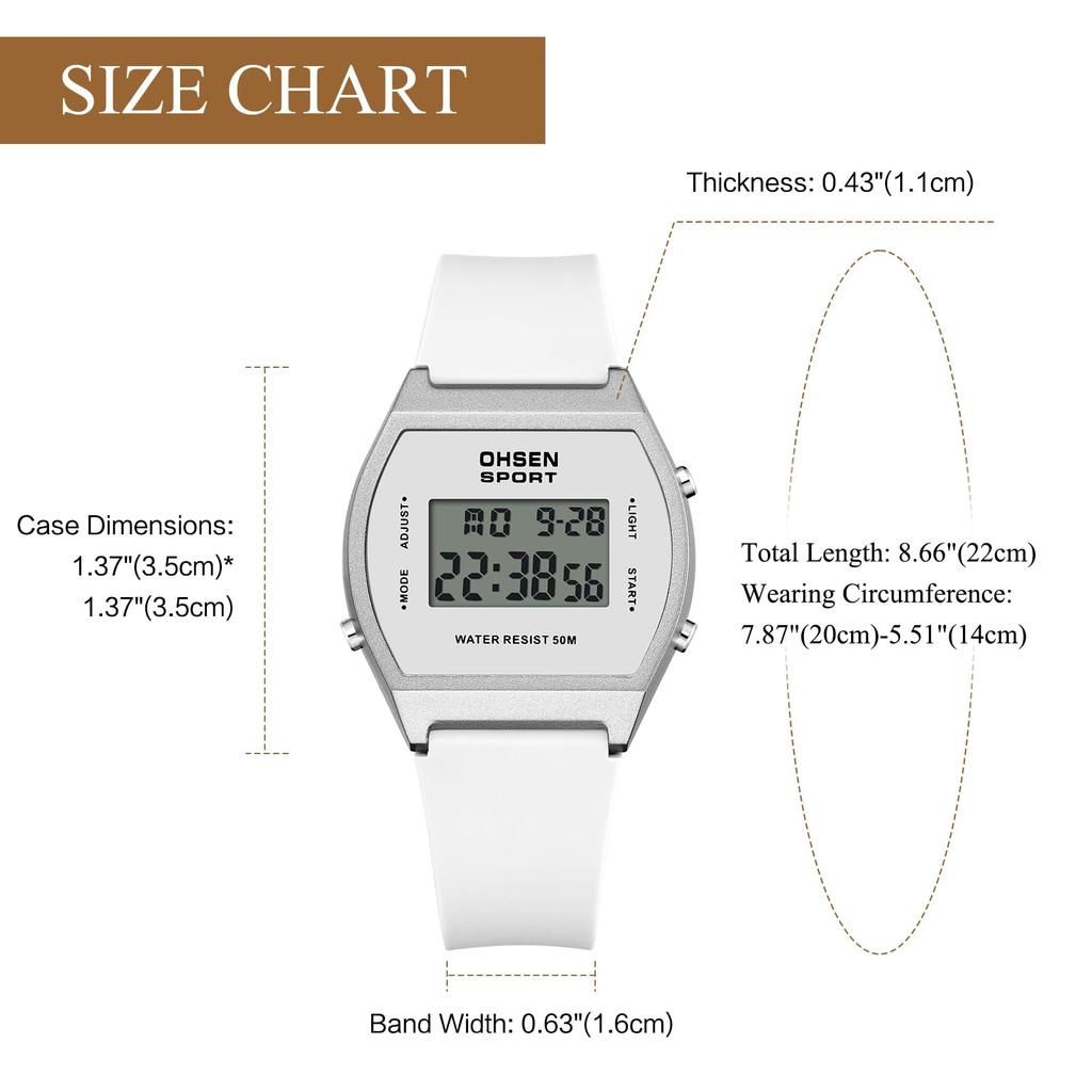 Silicone Digital Waterproof Sports Watch with LED Alarm and Stopwatch for Men and Cute and Stylish Quartz Watch Perfect Gift for and White Day Women,