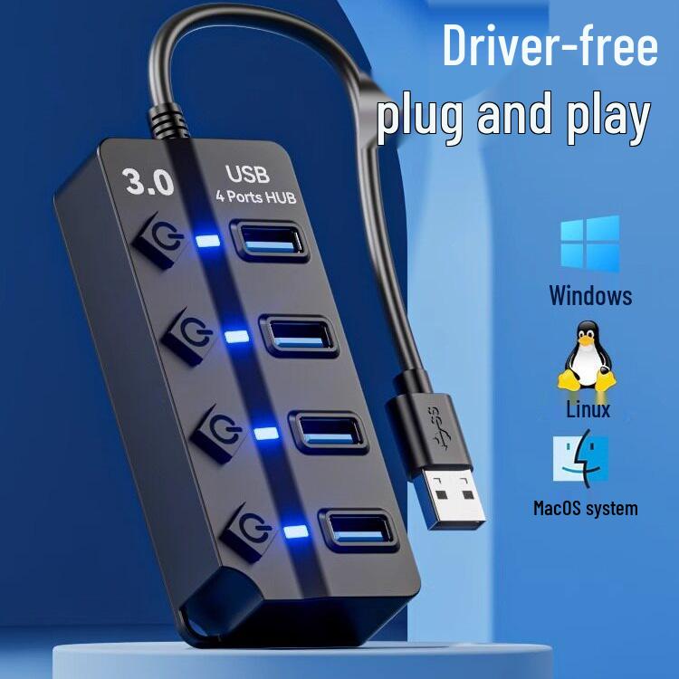 USB 3.0 Multi-Port Desktop Adapter - 4/7 Ports Extension Cord
