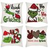 New Christmas Elf Line Print Pillow Home Sofa Cushion Cover