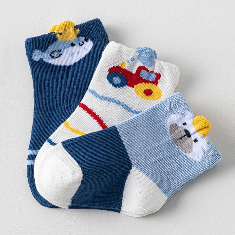 Cute Kids Socks For Boys Cotton Children Sock Casual Cartoon Car Autumn Spring Warm Children Middle Tube Socks 0-5Years