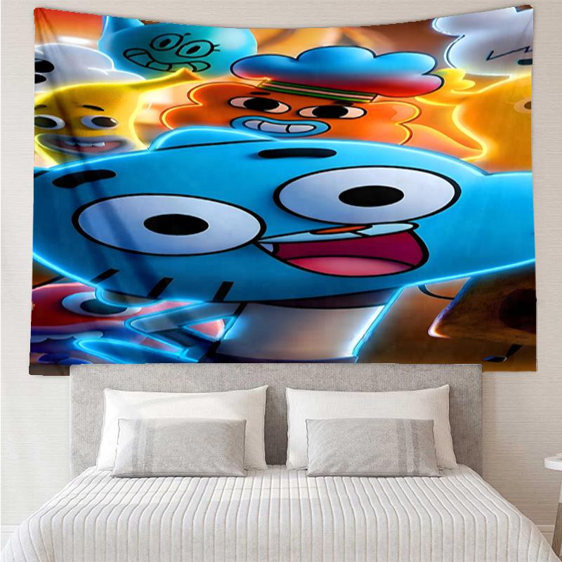 Gum's Colorful Friends Tapestry, Unique Design Tapestry, Wall Decor for Bedroom,Livingroom, Playroom,Heartwarming Fan Holiday Gifts