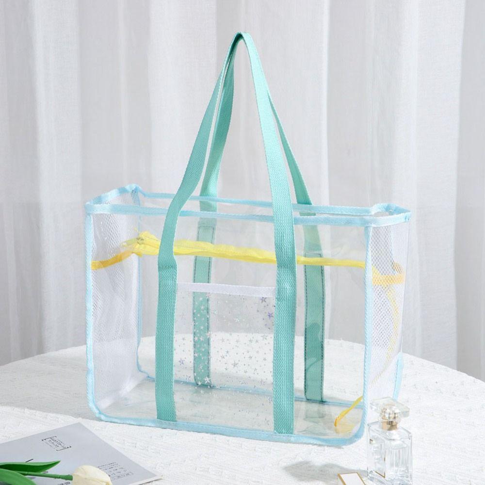 Cosmetic Bag Pvc Transparent Handbag Large Capacity Beach Tote Bag  Outdoor
