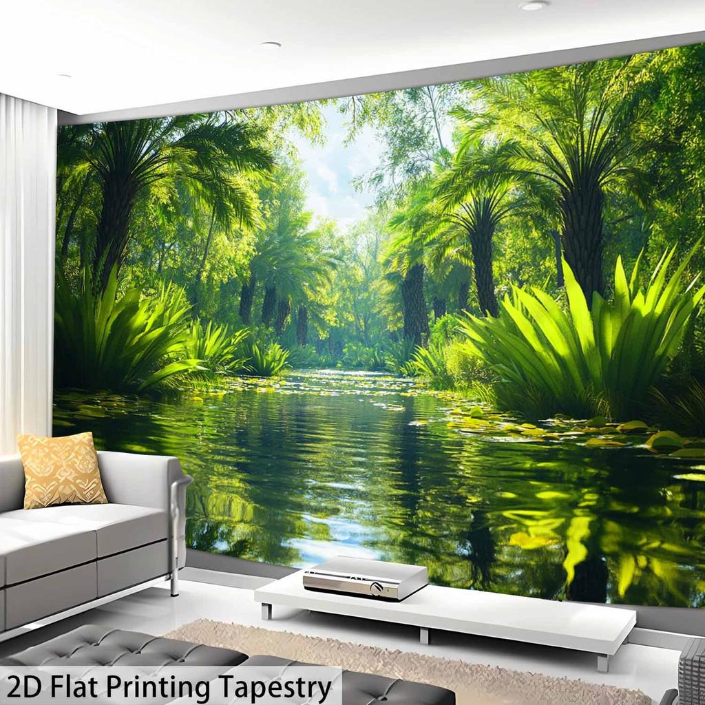 1Pc Tropical Rainforest Jungle Map Tapestry Wall Hanging, Decorative Fabric Poster for Bedroom, Living Room, Dorm & Home Decor