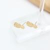Minimalism Gold Color Hollow Pineapple Fruit Stud Earring for Women Temperament Simple Geometry Zircon Brincos Christmas Gift