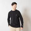 Champion Long Sleeve Size Crew Embroidered Men's T-Shirt, Basic, Black, M, 100% Cotton, Neck, Logo, C8-X408