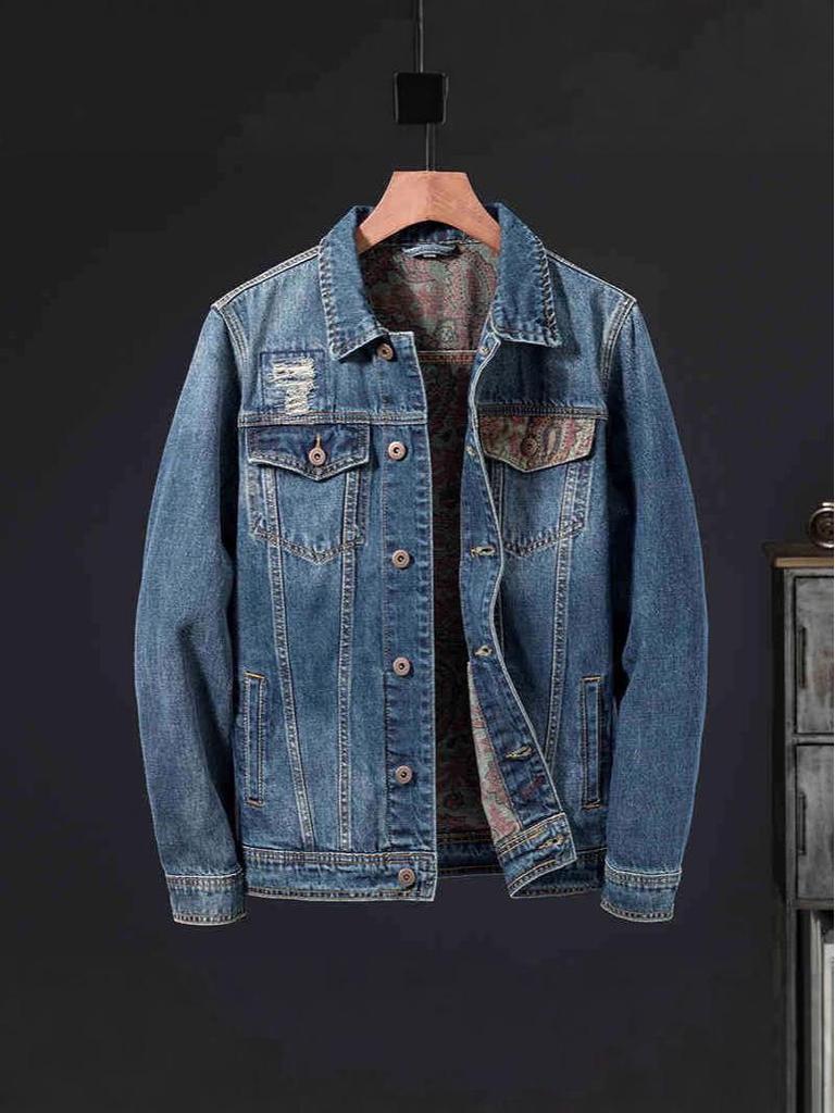 Men's 2025 Loose Fit Denim Workwear Jacket - Spring/Autumn