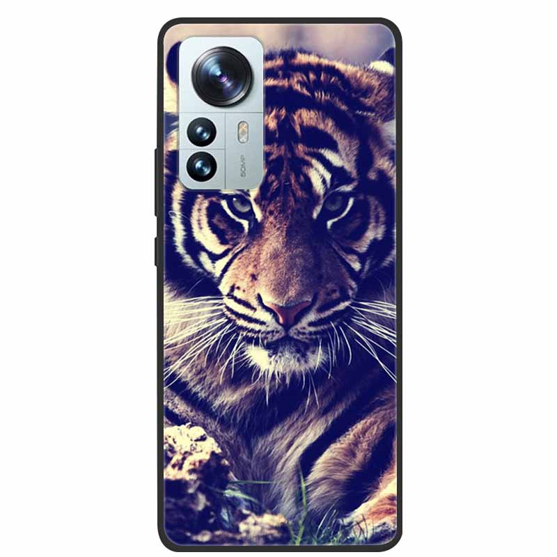 For Xiaomi 12T Pro Phone Case Cover Lion Wolf Black Soft Silicone Case For Xiaomi 12T Pro Back Cover Case 12 T 12TPro Funda Capa