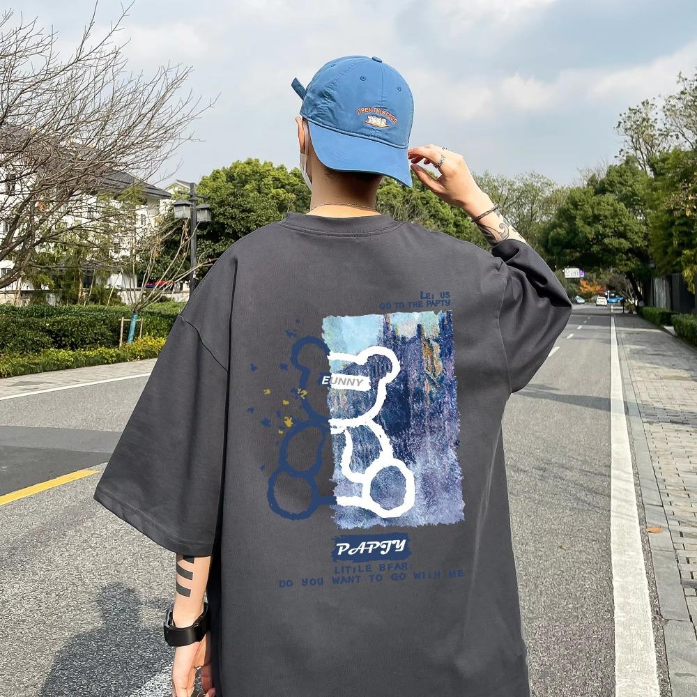 2024 Plus Size Men's T-Shirt Summer Refreshing Print Short Sleeve Cotton Elegant High Quality Top New Simple and Gorgeous Cloth