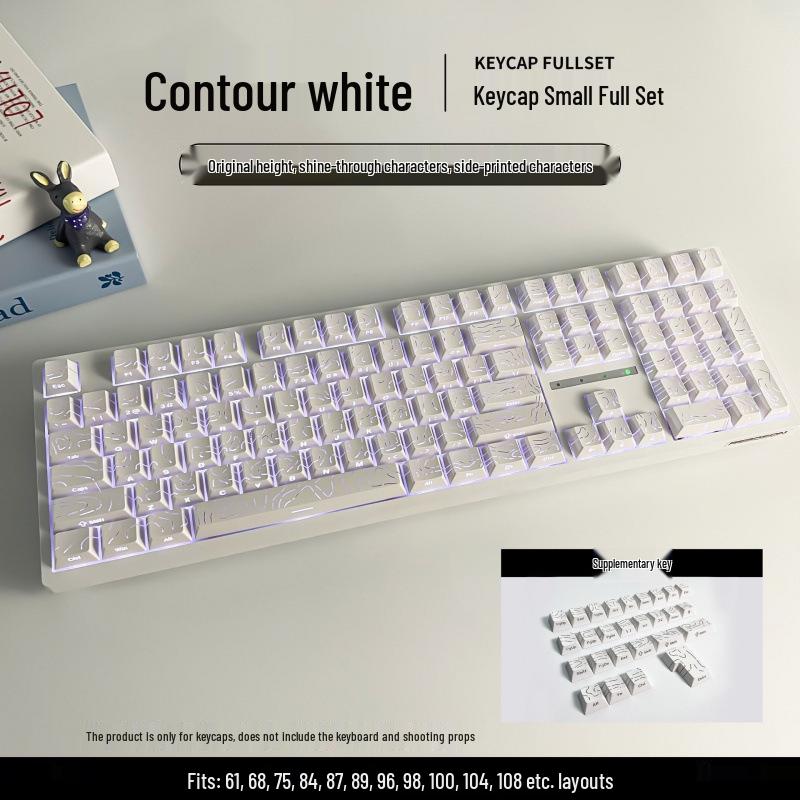 Contour Line Side-Printed Translucent Keycaps, Compatible with Magnetic Switches/Mechanical Keyboards, Free Layout.