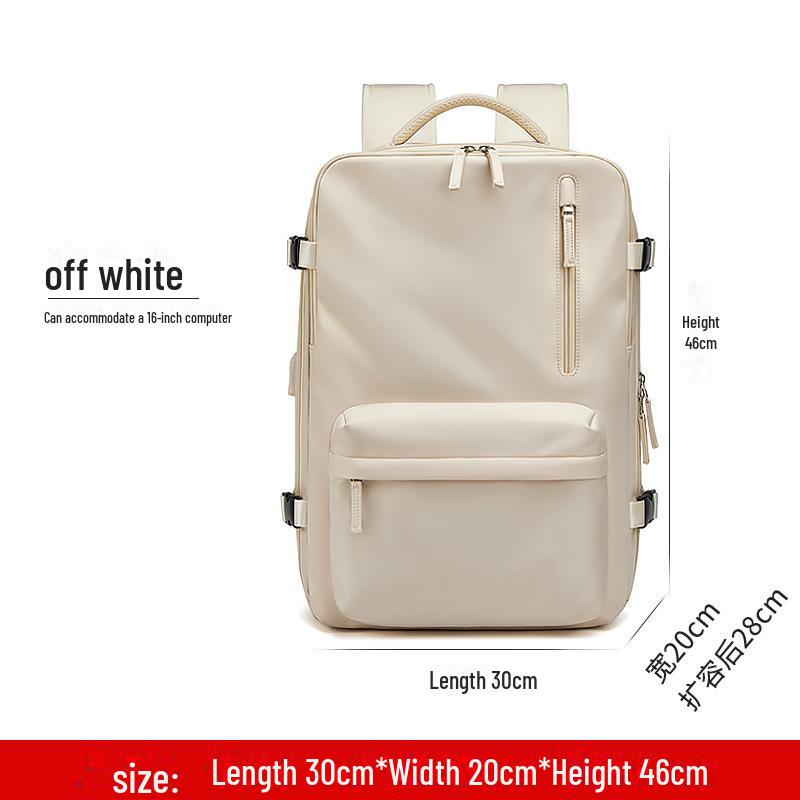 

Женский деловой рюкзак большой вместимости с отделениями для мокрых и сухих вещей, идеально подходит для колледжа и коротких поездок грязно-белый