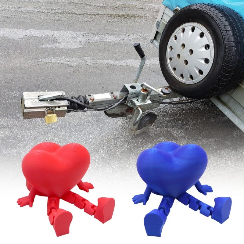 Red 3D Printed Car Hitch Cover Heart Shape Decoration Impact Resistant Universal Towing CouplingTrailer Coupling Caps
