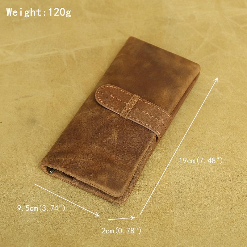 Retro Crazy Horse Leder Geldbörse Erste Schicht Rindsleder Herren Geldbörse Lang und Kurz Leder Multi-Karten Damen Geldbörse