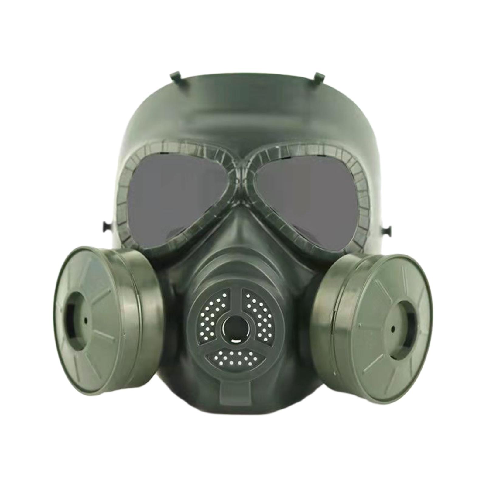 

CS Mask Impact Resistant Breathable Full Face Game Mask for Outdoor Activities Masquerade Party Halloween Cosplay Costume Black Lens Green
