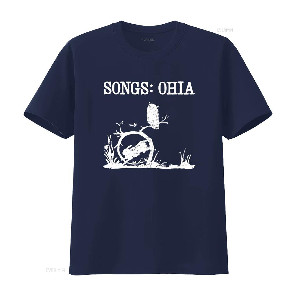 Songs Ohia T Shirt S 5XL Unique Black and White Animal Print Design vintage Washed Slightly streetwear designer clothes Stylish