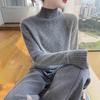 Women's Slimming Wool Knit Cardigan Sweater - Thick Half-High Neck, Warm and Versatile for Autumn/Winter
