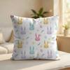 Easter Bunnies Pattern Cushion Cover Silky Short Plush Invisible Zipper Dustproof Sofa Pillow Case For Home Decor
