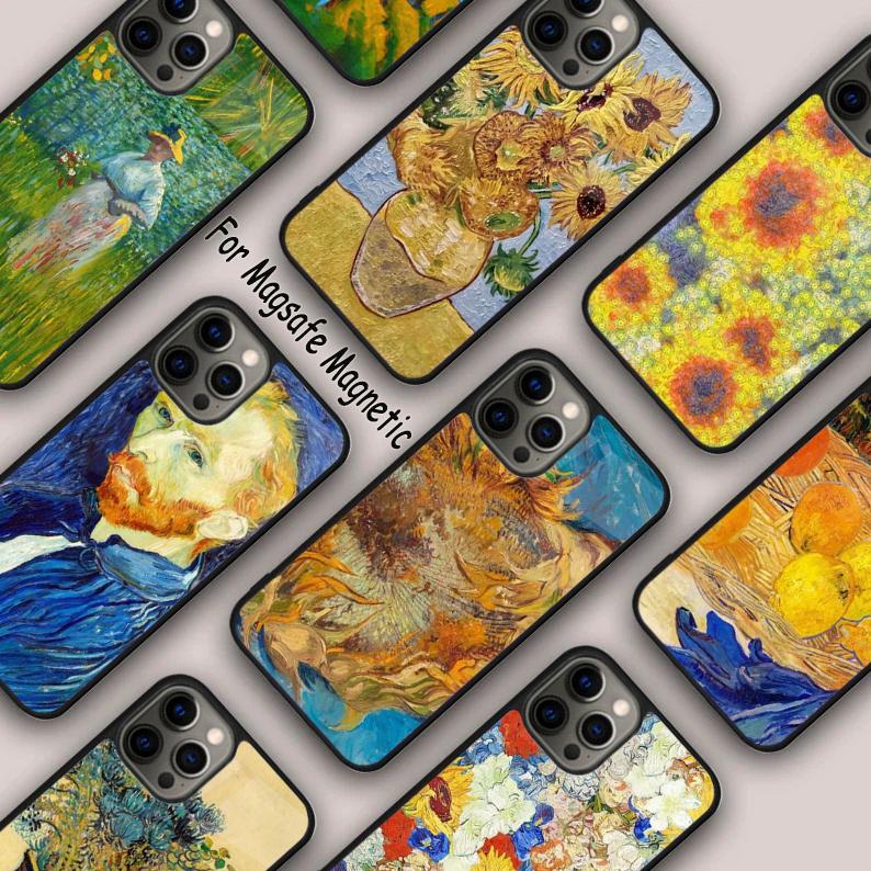 Sunflowers-Van-Gogh Magnetic Phone Case For APPLE iPhone 17 Air 16 14 13 12 Pro Max 15 Plus Wireless Charge With MagSafe Cover