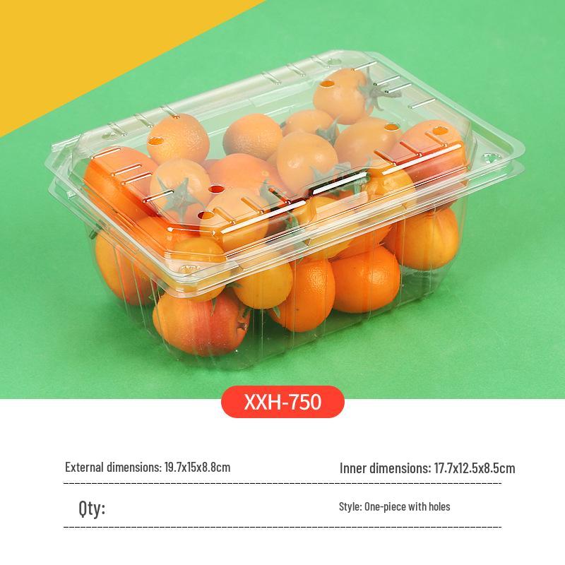 Clear Plastic Fruit & Veggie Box with Lid - Disposable and Thickened for Fresh Storage