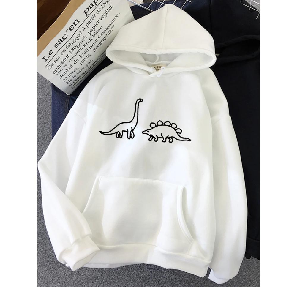 Kawaii Dinosaurier Print Hoodies Damen Weich Warm Locker Lässig Sportbekleidung Damen Sweatshirt Fleece Damen Kleidung 2023