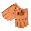 Mens Half Finger Gloves For Fitness Driving High Quality Genuine Leather Gloves Fingerless Yellow Brown Driver Sports Motorcy