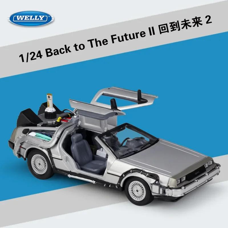 Welly 1:24 Back To The Future Time Machine Dmc-12 Delorean Diecast Alloy Model Car Metal Toy Car For Toy Gift Collection