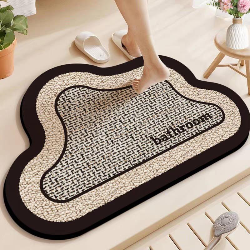 

Minimalist Bathroom Carpet, Absorbent Anti Slip Quick Drying Foot Pad, Bathroom Entrance Door Mat 40X60CM(1.3X2FT