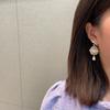 Unique Design French Bow Lantern Earrings Simulated Pearl Water Drop Personality Earrings Luxury Hollow Dangle Earrings