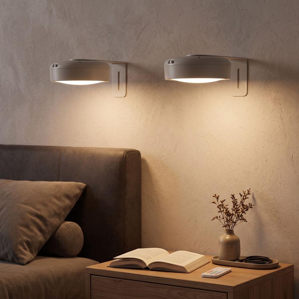 Rechargeable Wall Light with Wireless Remote, Ball Night Light, No Wiring Indoor Lamp