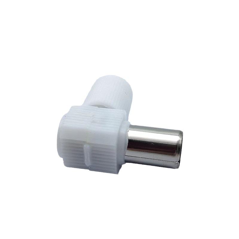 90° Solderless RF TV Connector - 9.5mm Male Antenna Plug
