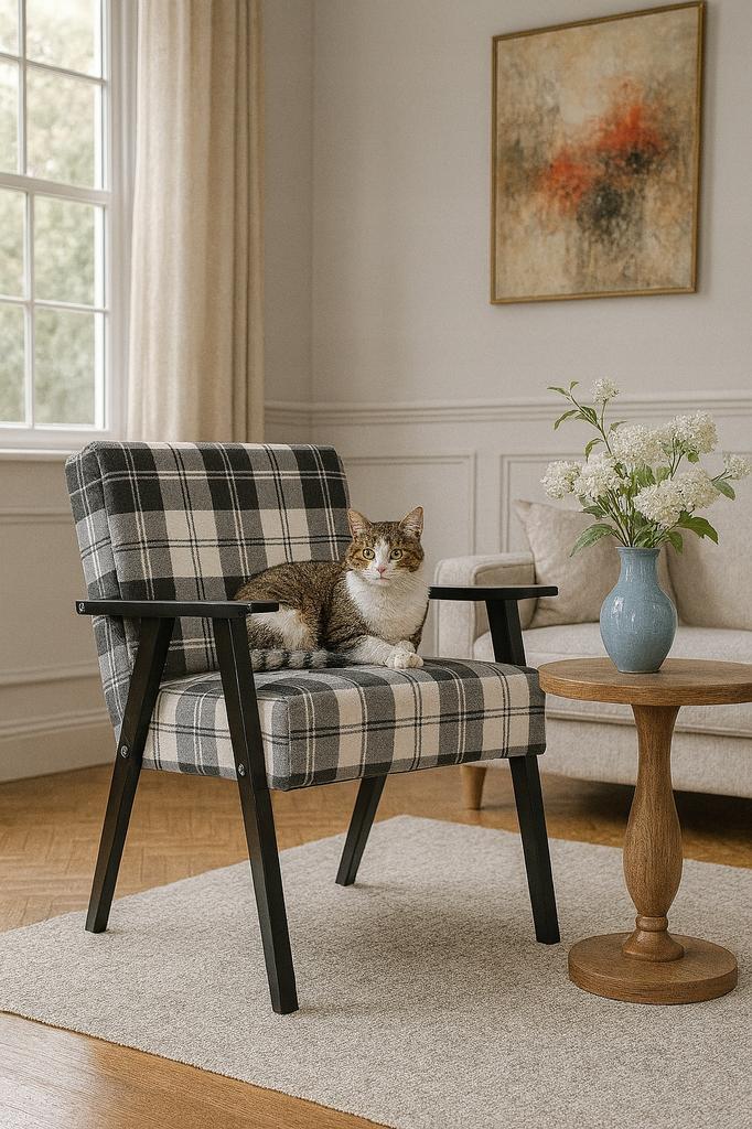 Fotel PRL zestaw retro vintage SOLER Family Meble krata szara