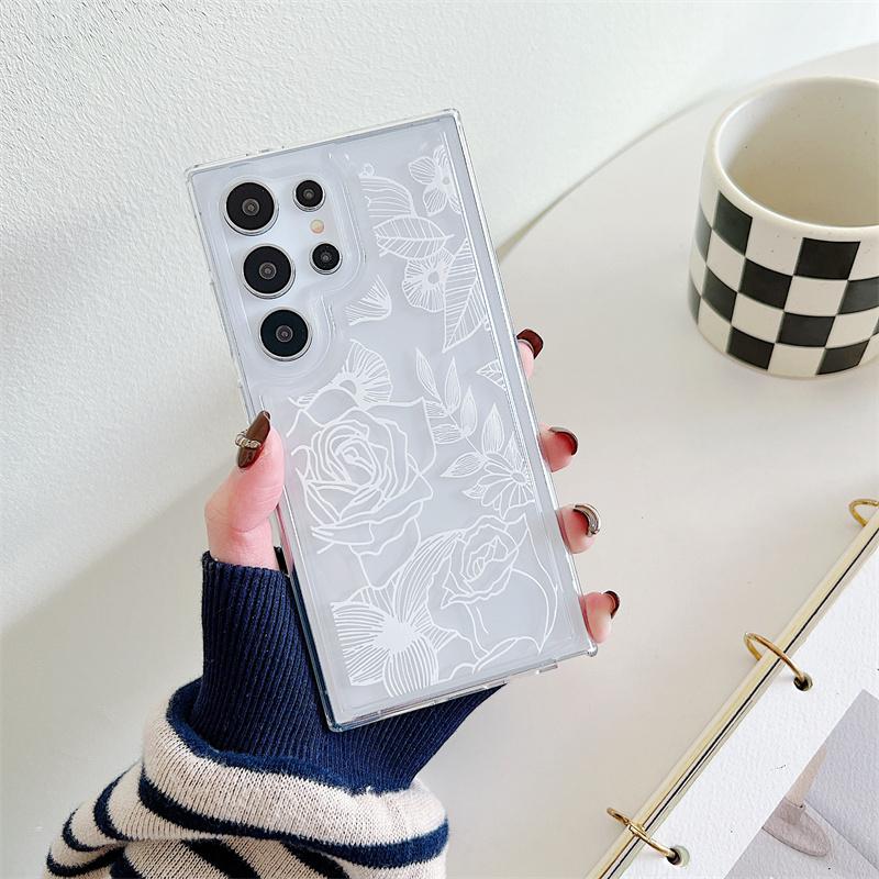 Blumen Transparente Handyhülle Für Samsung Galaxy S24 S23 S22 Plus Note 20 Ultra S21 S20 FE Silikon Weiche TPU Rückseite