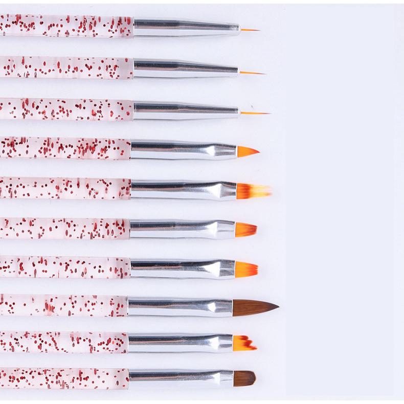 10Pcs Pincéis de unha Delineador de unha Pincéis UV Nail Art Pintura Desenho Canetas degradê Ferramenta de manicure
