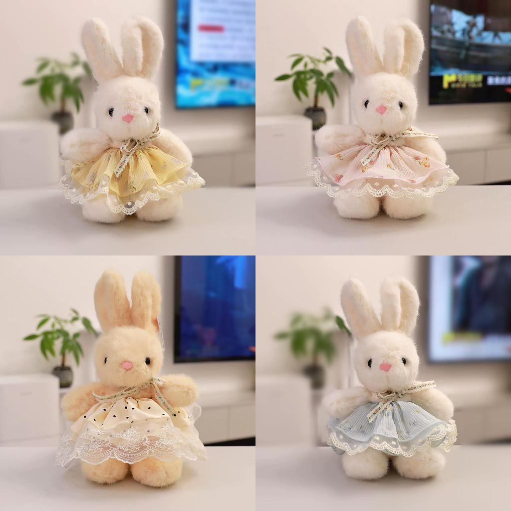 Plüschhase mit Blumenkleid für Mädchen und Kinder, Geburtstagsgeschenk