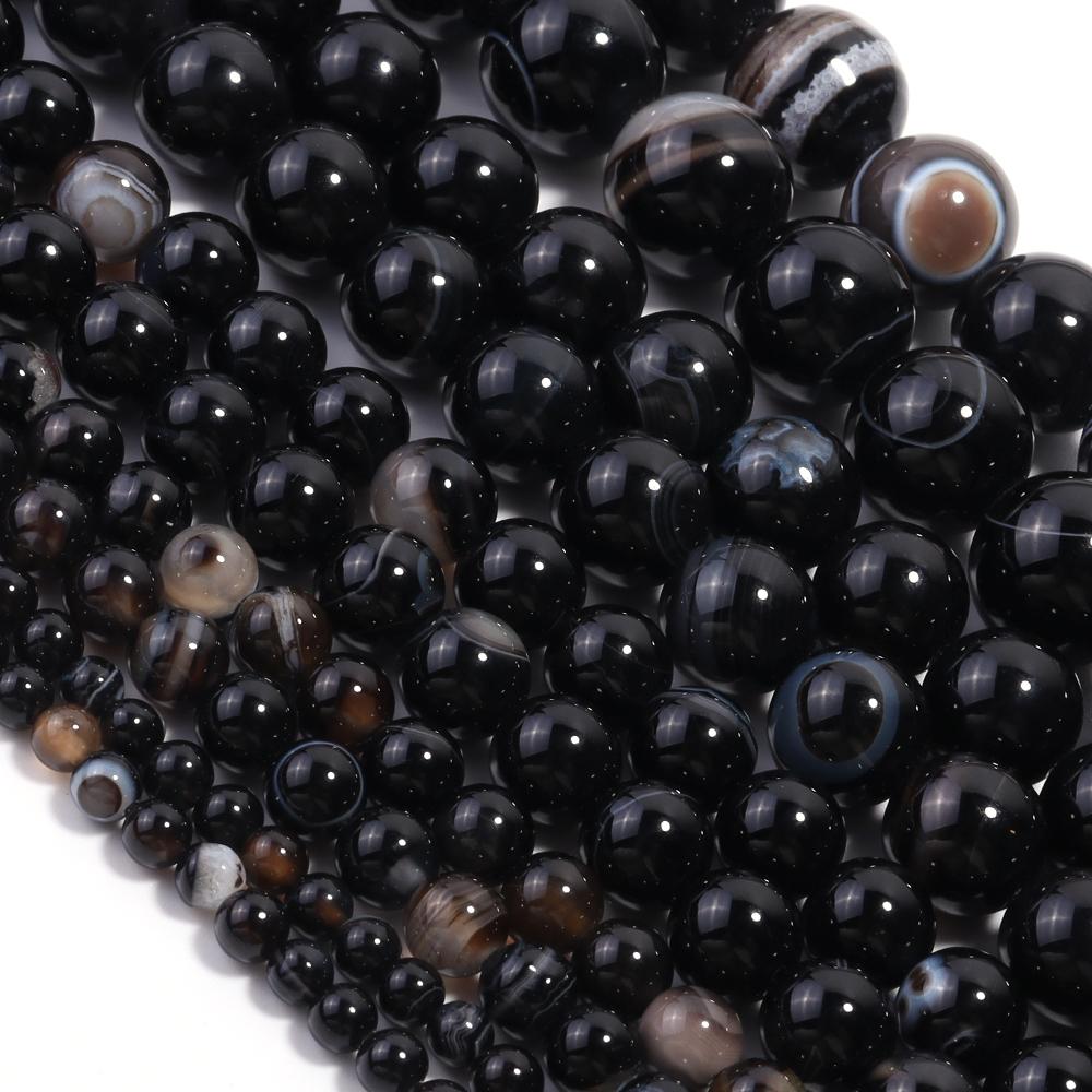 Natural Stone Beads Agate Amethyst Jade Amazonite Tiger Eye Loose Round Beads For DIY Bracelet Necklace Gift Making4/6/8/10/12mm