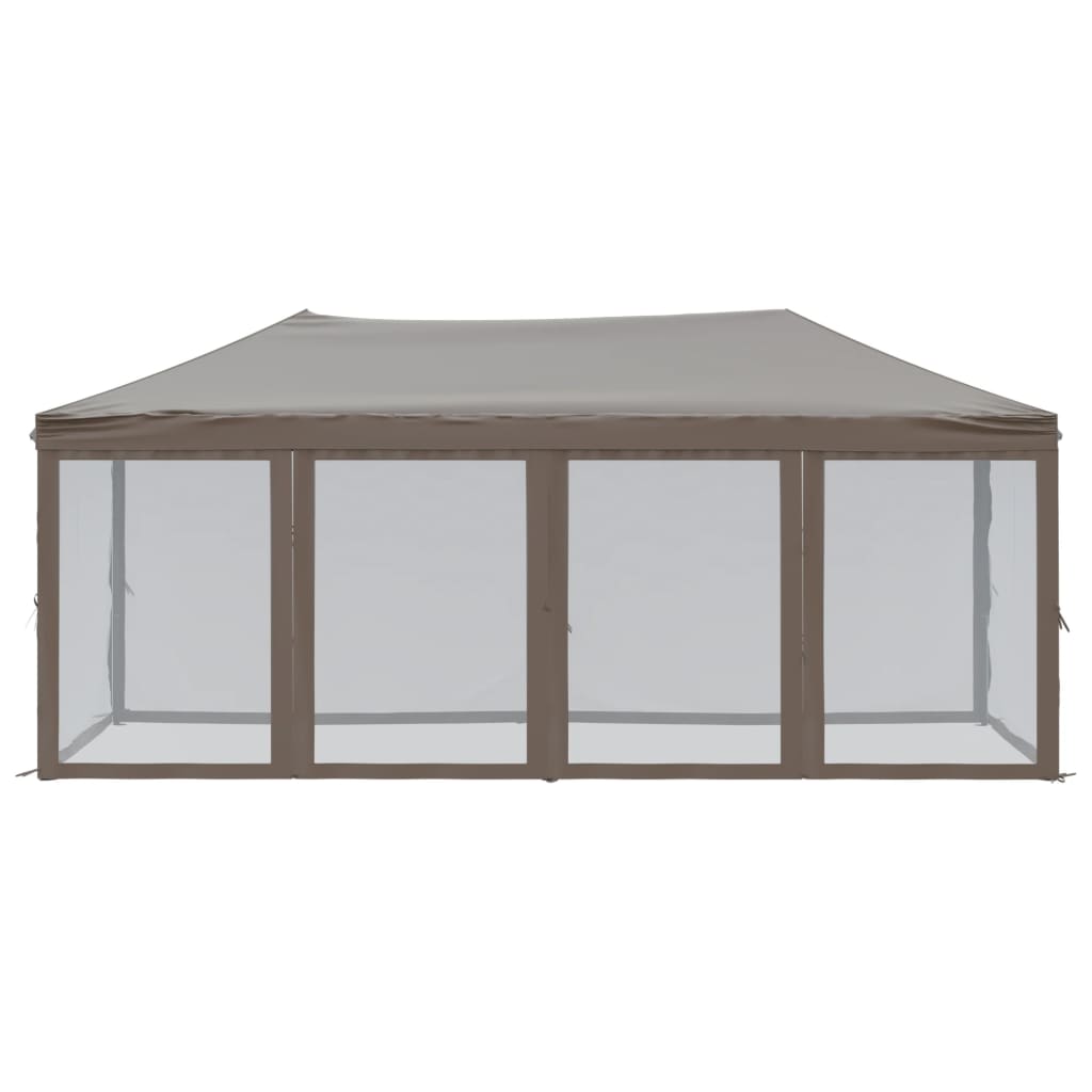 Foldable Party Tent with Side Walls Taupe 3x6 M