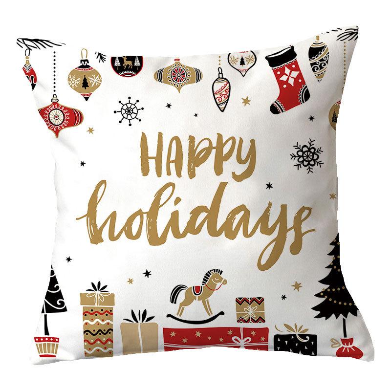 

Рождественский и новогодний подарок Милая животная льняная подушка-подушка Спинка Офисная автомобильная наволочка Фестивальная подушка Подушка 45X45cm without pillow core